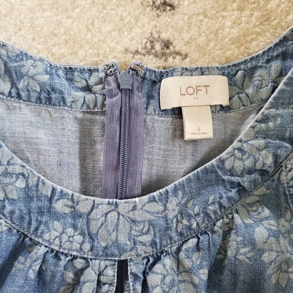 LOFT Dress Medium Womens Floral Lightweight Casual Dress M - Picture 6 of 8